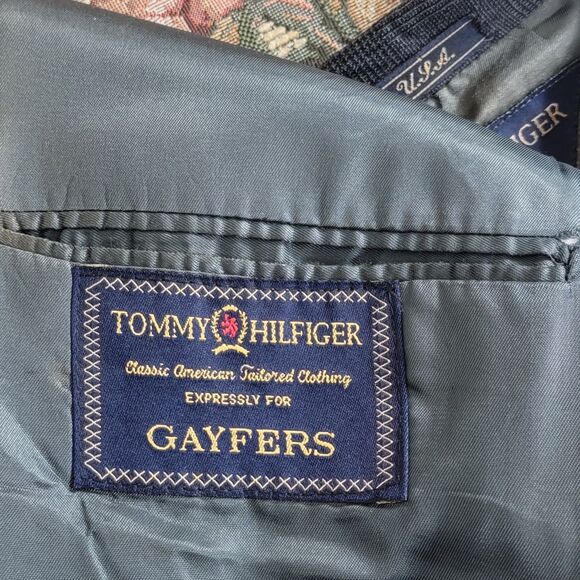 Vintage Tommy Hilfiger Blazer Mens 43R Gray Plaid Wool USA Made Jacket ACTWU - Picture 14 of 16